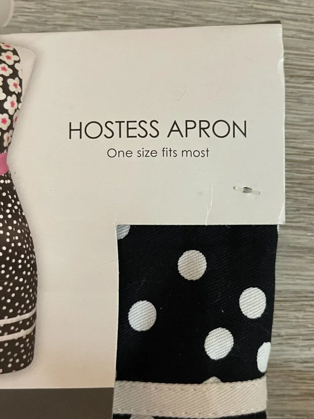 New Apron Black Pink Daisy Flower Dot One Size Gourmet Club